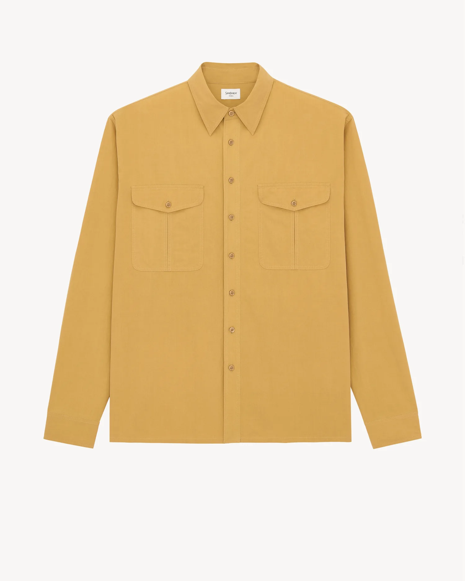 Рубашка из хлопкового поплина SAINT LAURENT, желтый