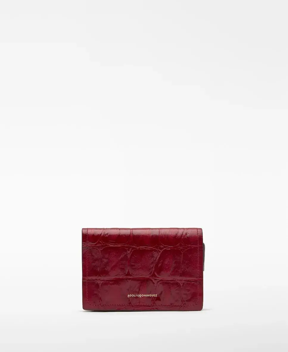 

Женский кожаный кошелек Mica Adolfo Dominguez, вишневый красный