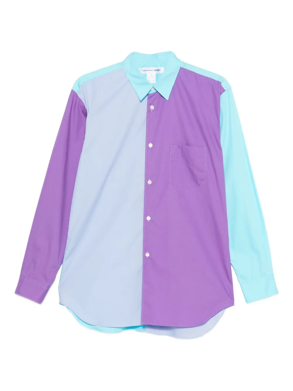 

Рубашка в стиле колор-блок с длинными рукавами Comme Des Garçons Shirt, синий