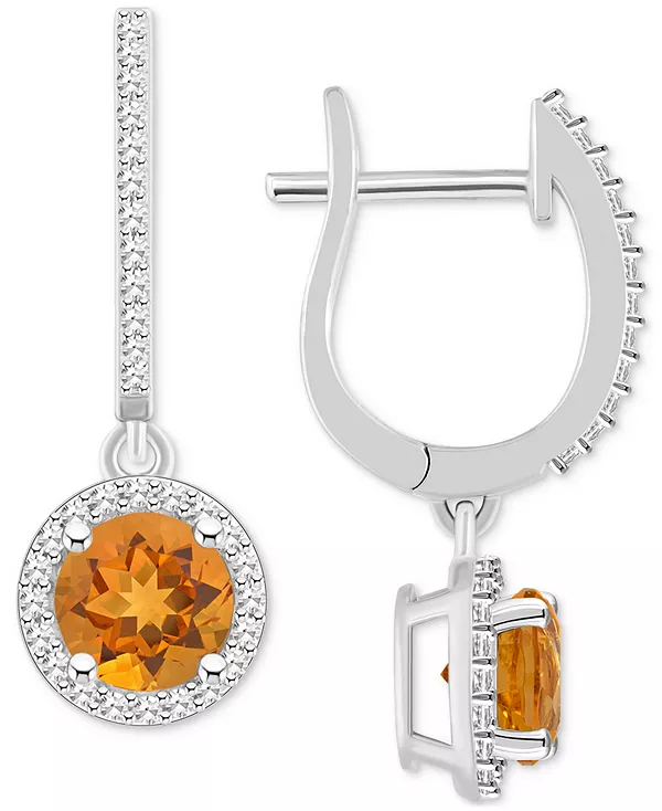 

Серьги-Подвески с застежкой-рустиком из стерлингового серебра с родолитовым гранатом (2-1/5 карата tw) и бриллиантами (1/3 карата tw) (также с опалом, голубым топазом, аметистом, перидотом и цитрином) Macy'S, citrine