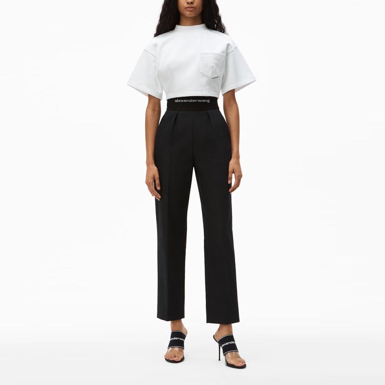Повседневные брюки осенние женские черные Alexander Wang — фото 3
