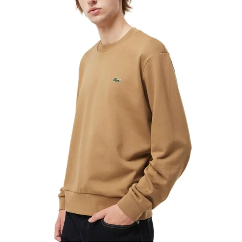 Свитшот с логотипом из тонкого трикотажа LACOSTE, коричневый — фото 4