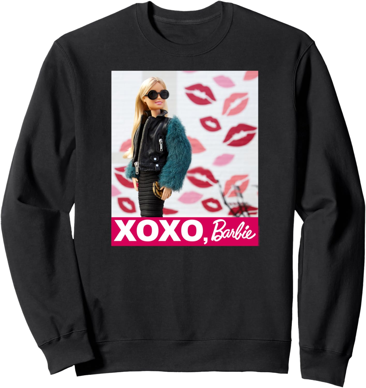 

Толстовка с надписью «Барби: День святого Валентина XOXO Барби целует» Barbie, черный