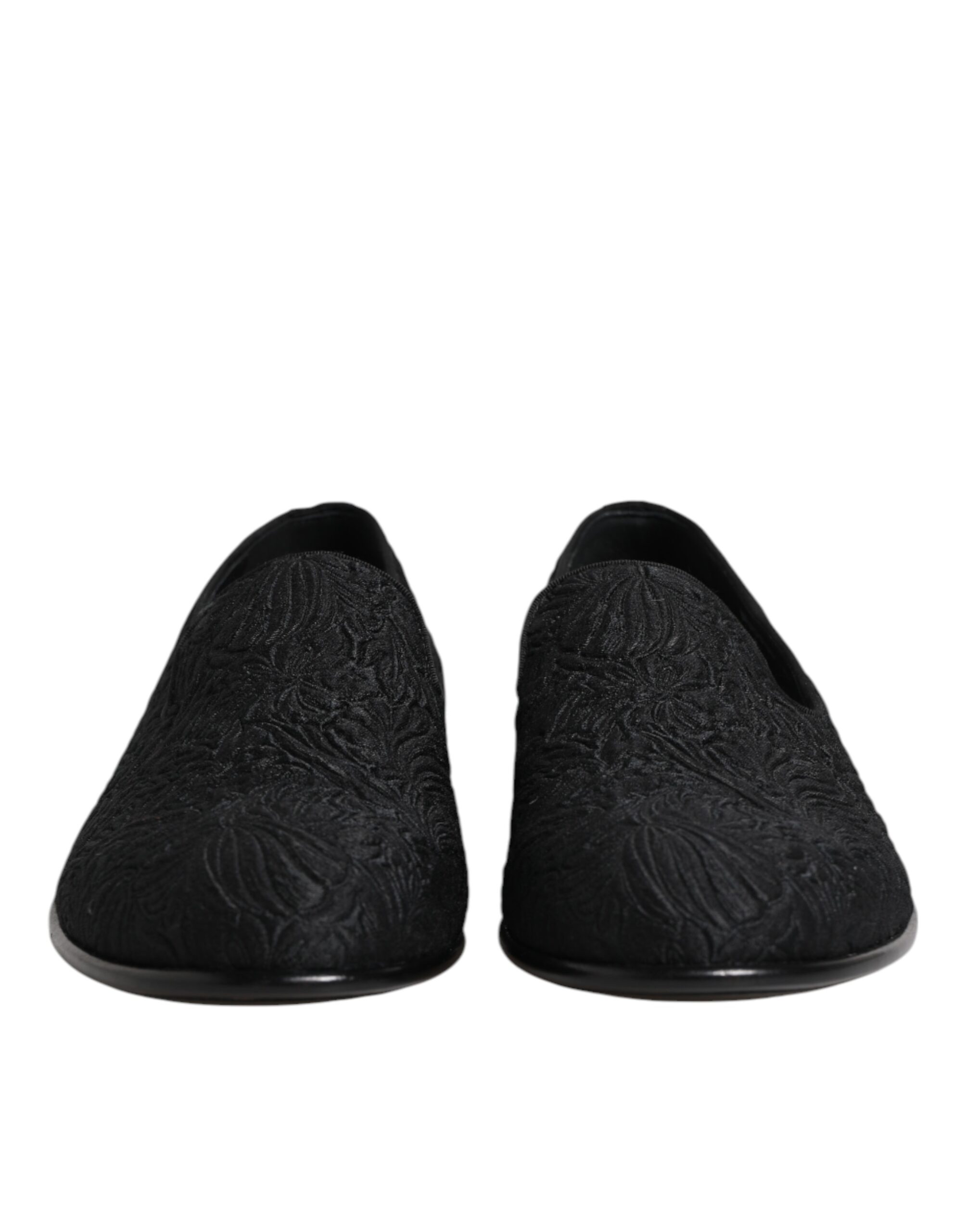 Черные жаккардовые туфли-лоферы Slip On, формальная обувь Dolce & Gabbana, Black — фото 2