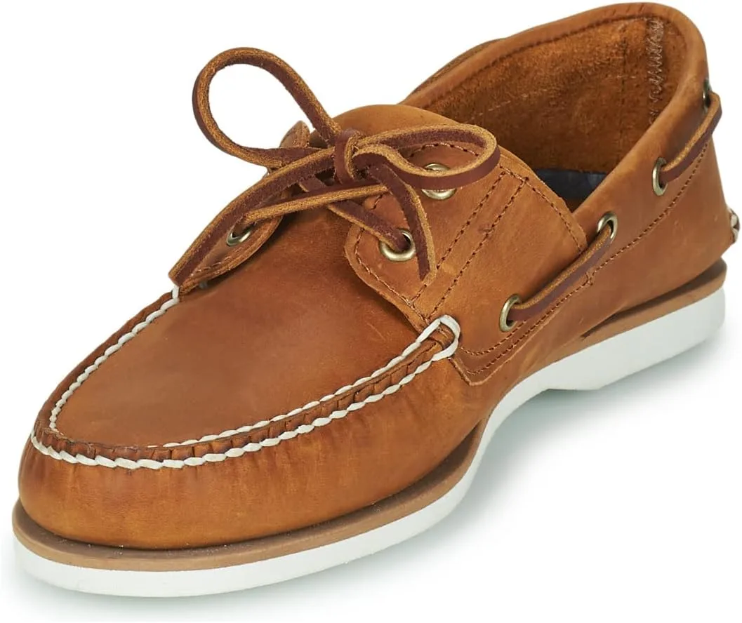 Мужские классические низкие ботинки Timberland Classic Boat с двумя парами роскошных ботинок, коричневый — фото 3