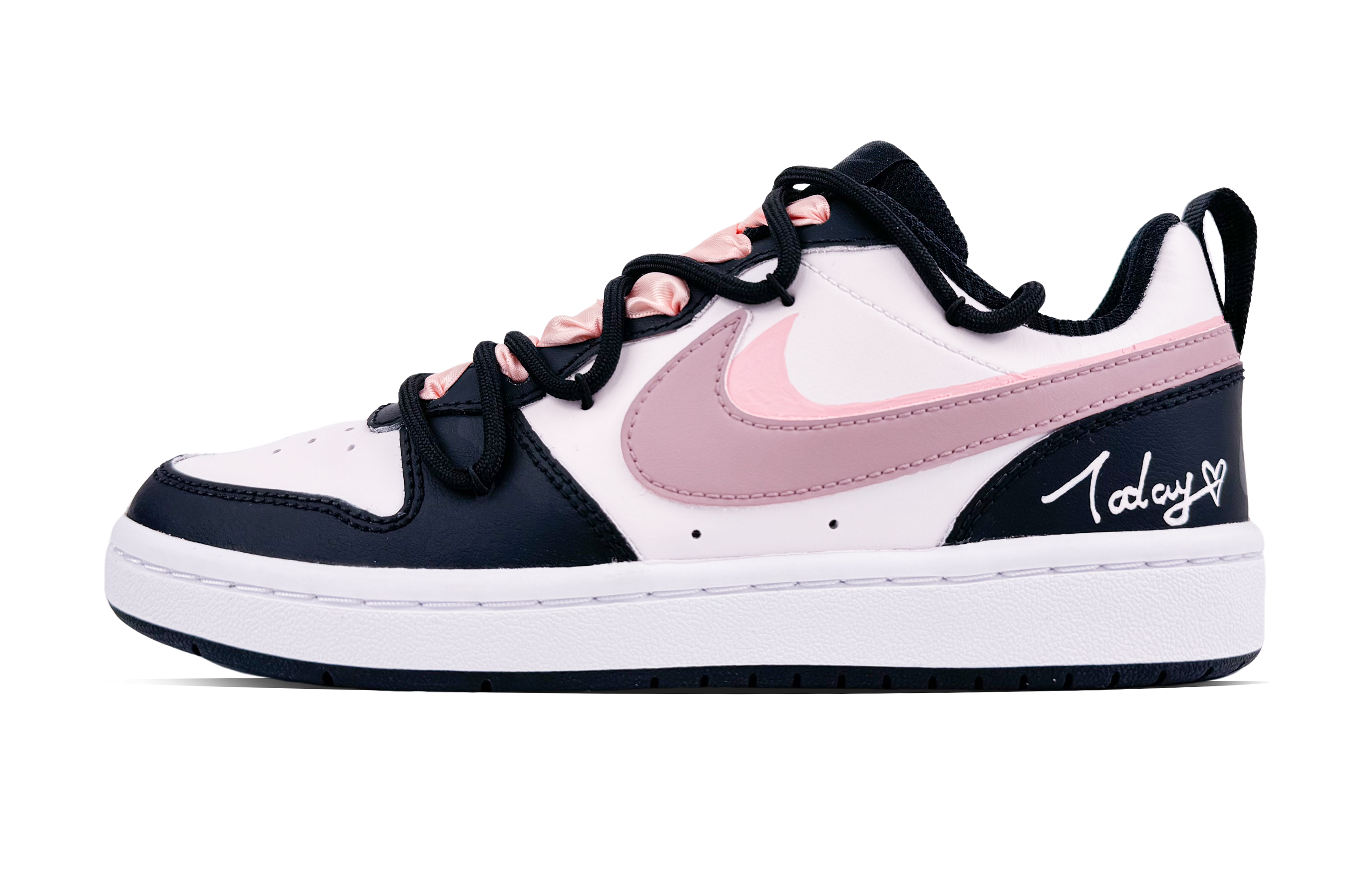 

Кроссовки Nike Court Borough Skateboard Shoes Women's Low-Top Black Pink, Розовый, Кроссовки Nike Court Borough Skateboard Shoes Women's Low-Top Black Pink