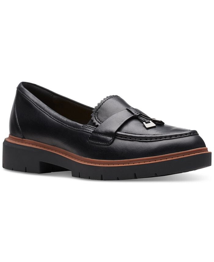 

Женские комфортные лоферы Westlynn Bella с Lug-Sole Clarks, цвет Black Leather