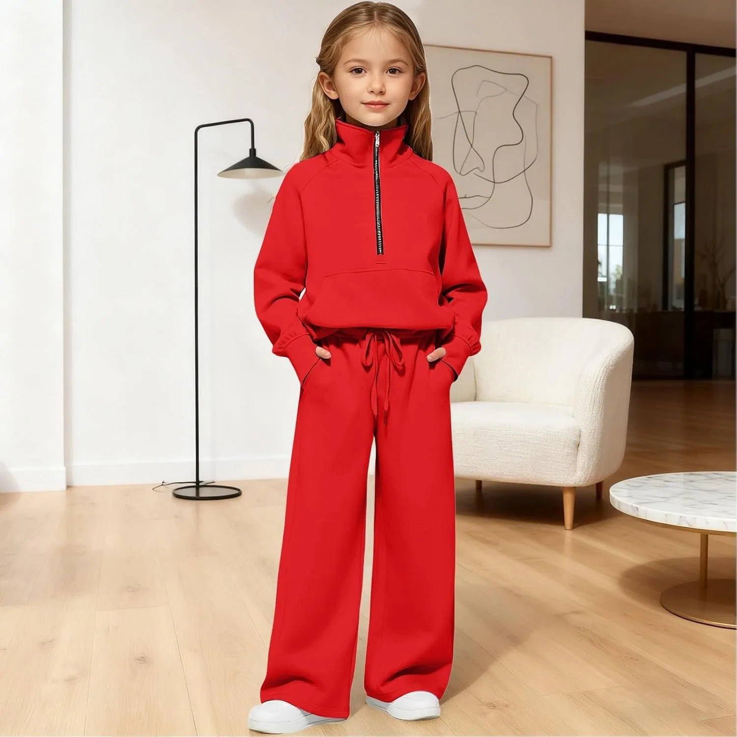 Детский спортивный костюм из 2 предметов, бренд Generic, цвет B-red — фото 3