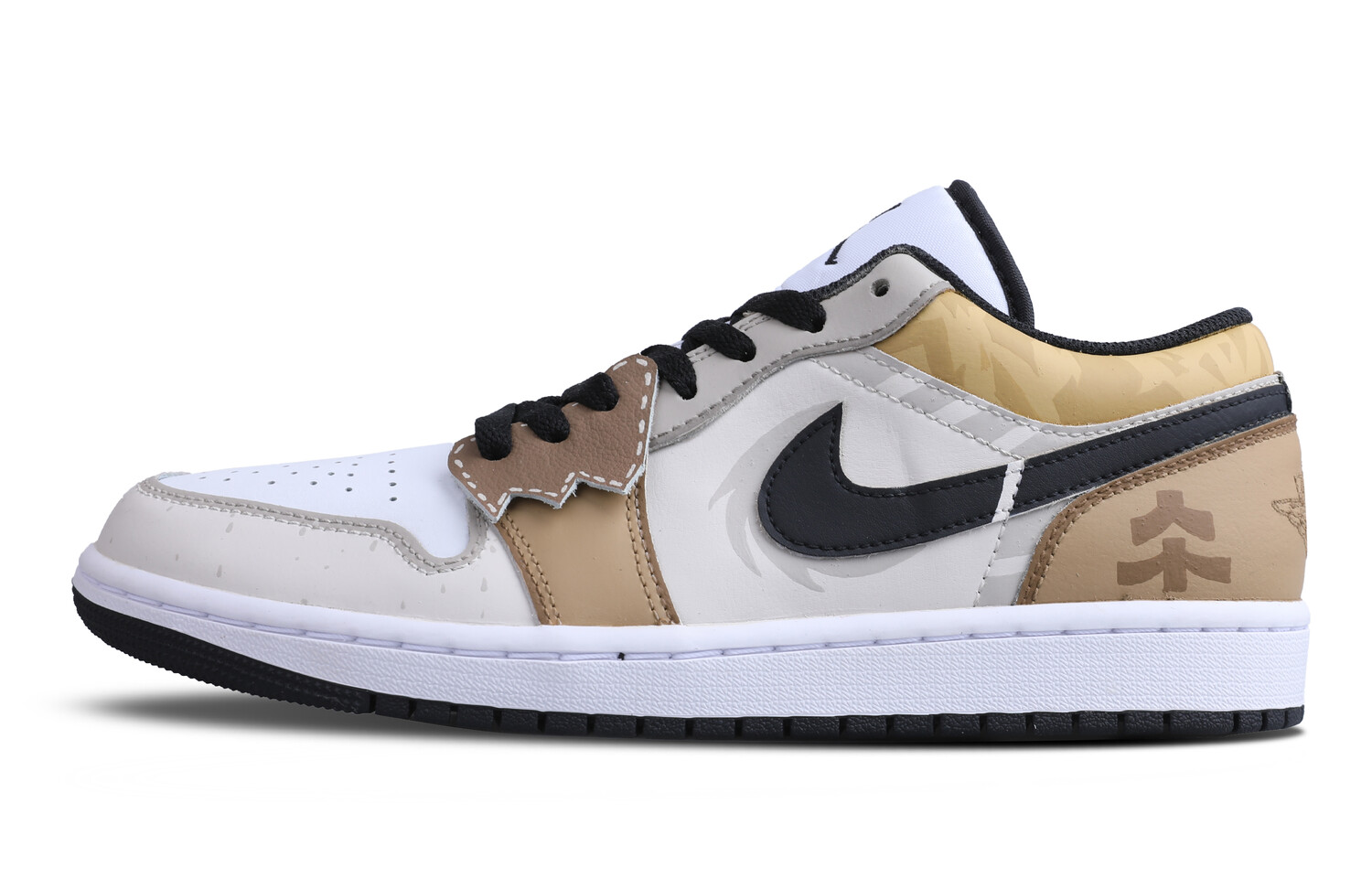 

Кроссовки Air Jordan 1 Skateboarding Shoes Men Low-top White, хаки