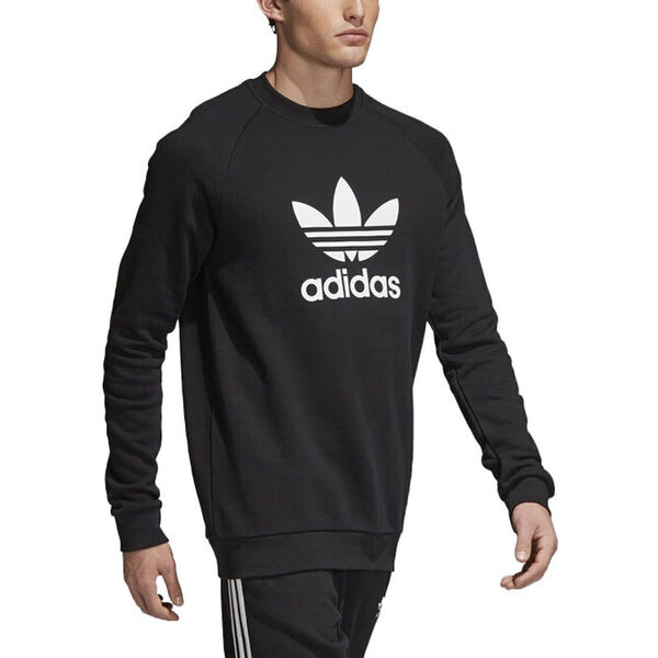 Толстовка adidas originals Trefoil Warm-Up Crew Sweatshirt 'Black', черный — фото 4