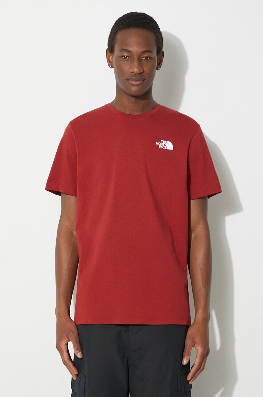 

Футболка из хлопка MS/S Redbox Tee The North Face, бордовый
