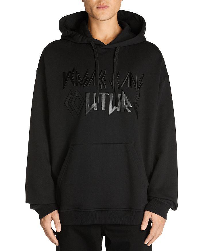

Толстовка с капюшоном Regular Fit из флиса с логотипом Versace Jeans Couture, черный