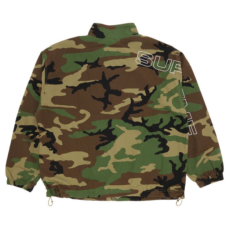 Спортивная куртка Supreme Spellout Embroidered Ripstop Track Jacket, Woodland Camo — фото 2
