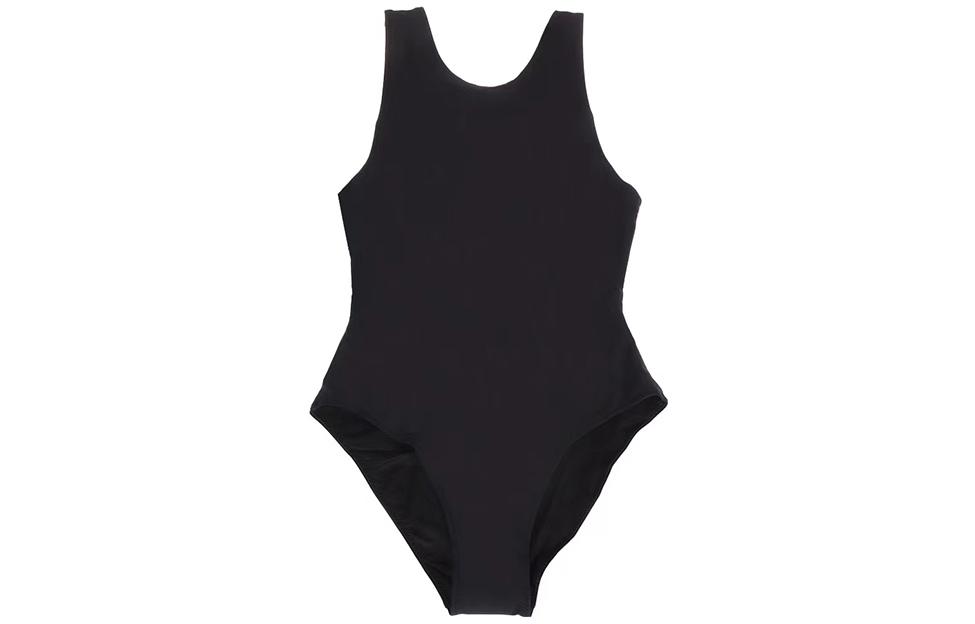 

Купальник с принтом логотипа на груди GANNI, черный