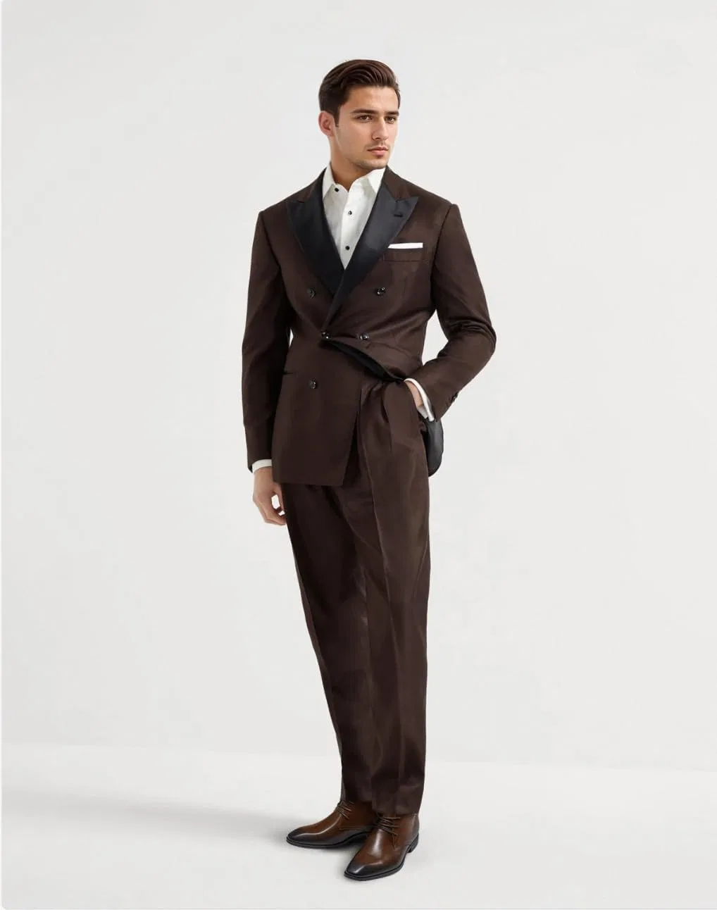 Мужские классические кожаные ботинки Holy Dove Oxford на шнуровке, деловые ботинки для мужчин, Brown — фото 2