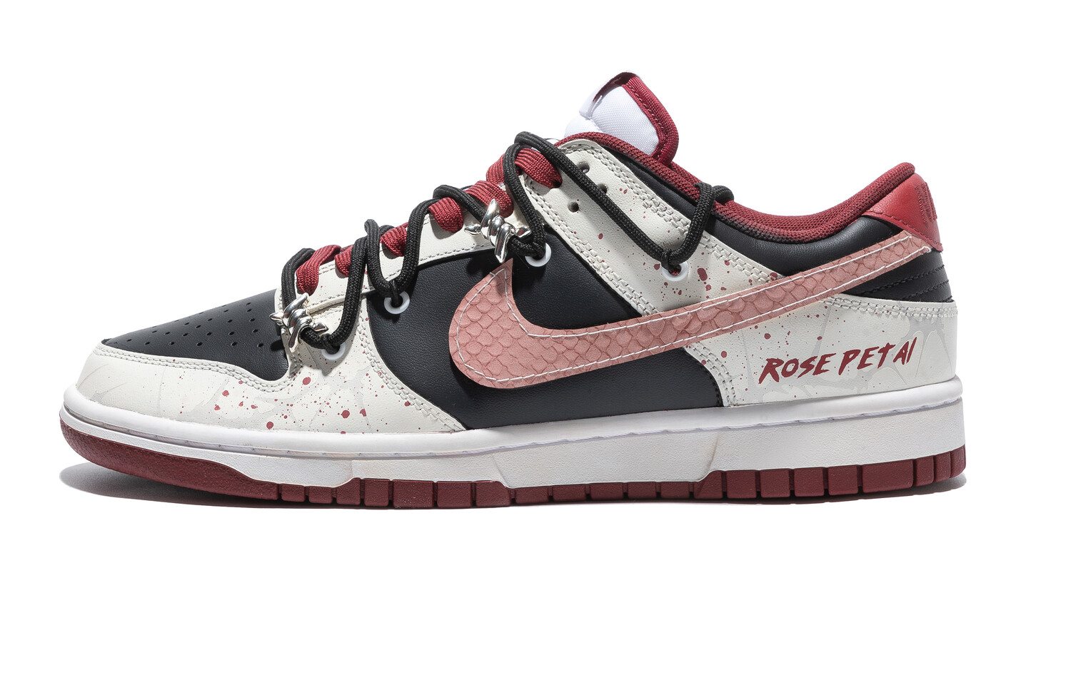 

Кроссовки Nike Dunk Skateboarding Shoes Men Low-top Black/white/red, черный/оранжевый