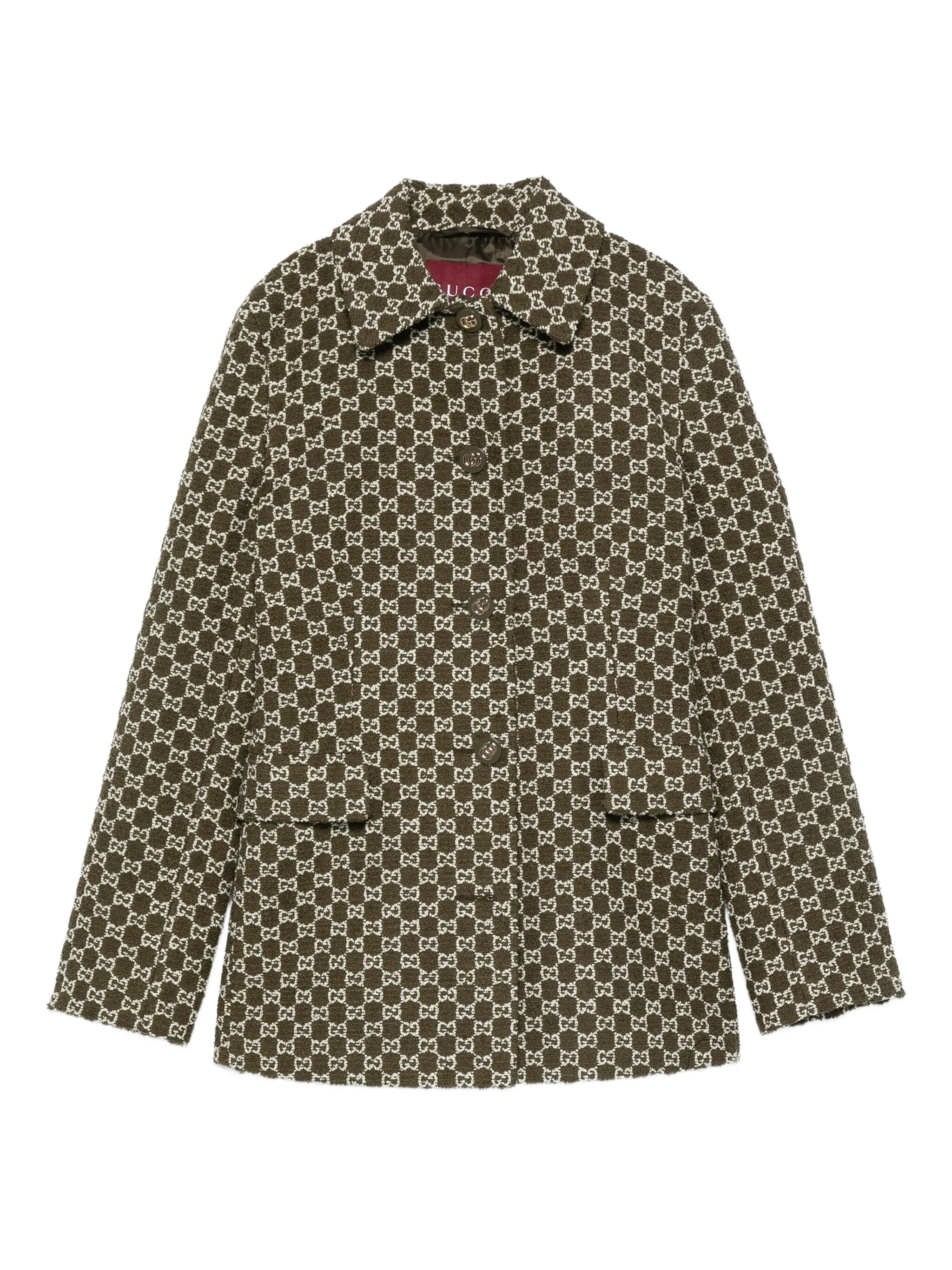 

Однобортный твидовый жакет Gucci, зеленый