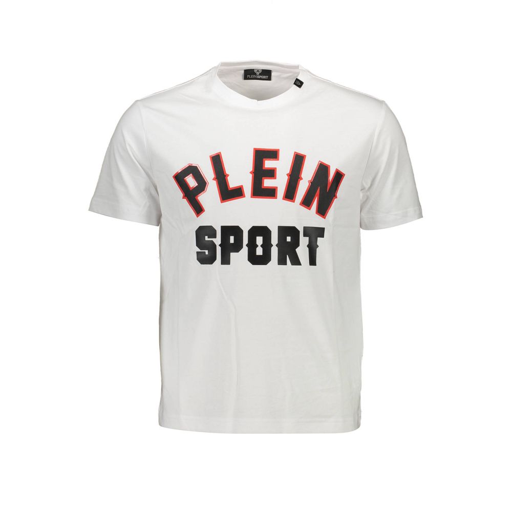 

Белая хлопковая мужская футболка Plein Sport