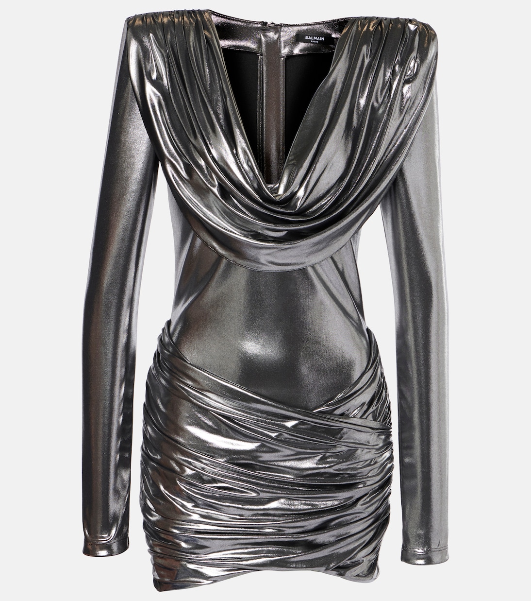 

Мини-платье с драпировкой Balmain, Argent