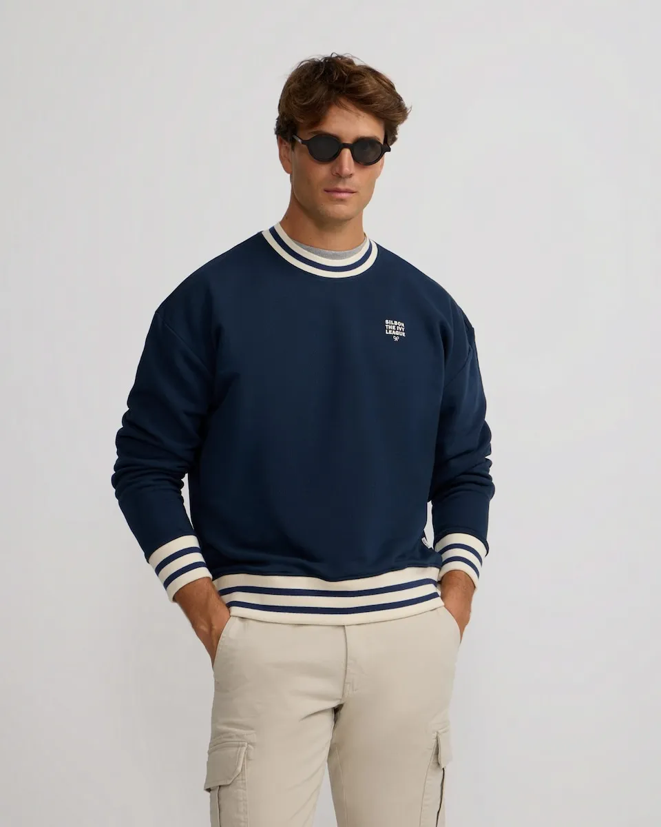 

Мужская толстовка свободного кроя Ivy League Silbon, темно-синий