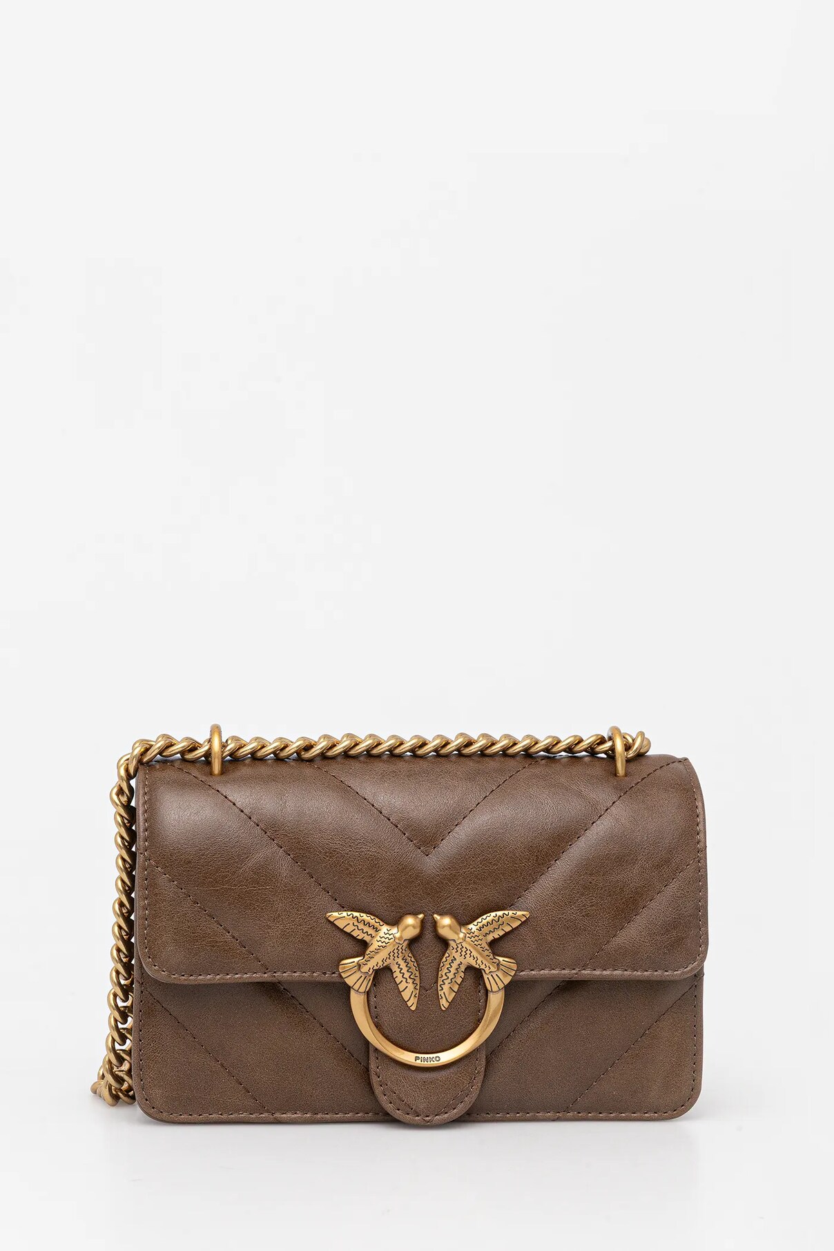 

Сумочка из кожи Pinko, коричневый