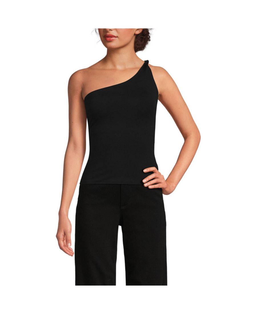 

Женская облегающая блузка на одно плечо Lands' End, Black