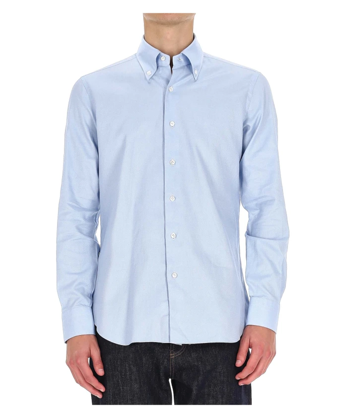 

Оксфордские брюки Camicia sartoriale на пуговицах Linea Culto Barba, синий