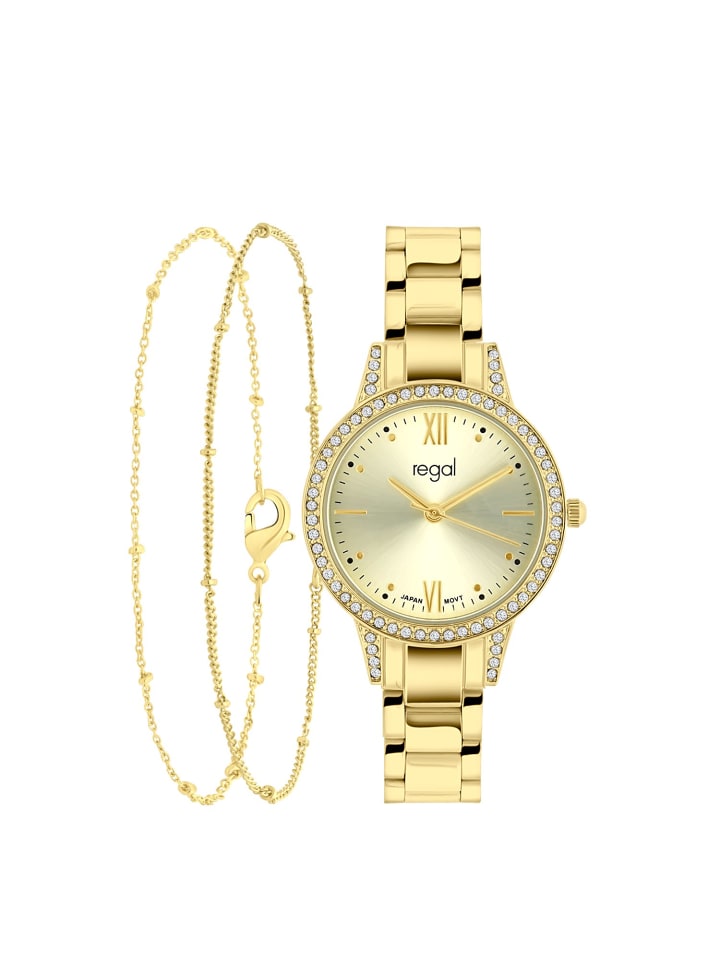 

Lucardi Стальные кварцевые часы с полкой, серебристый