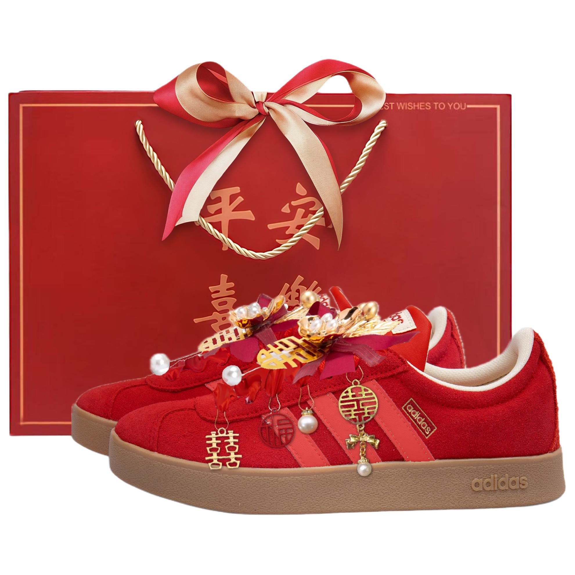 

Adidas Кроссовки VL Court Low top Skateboard Shoes Unisex красные