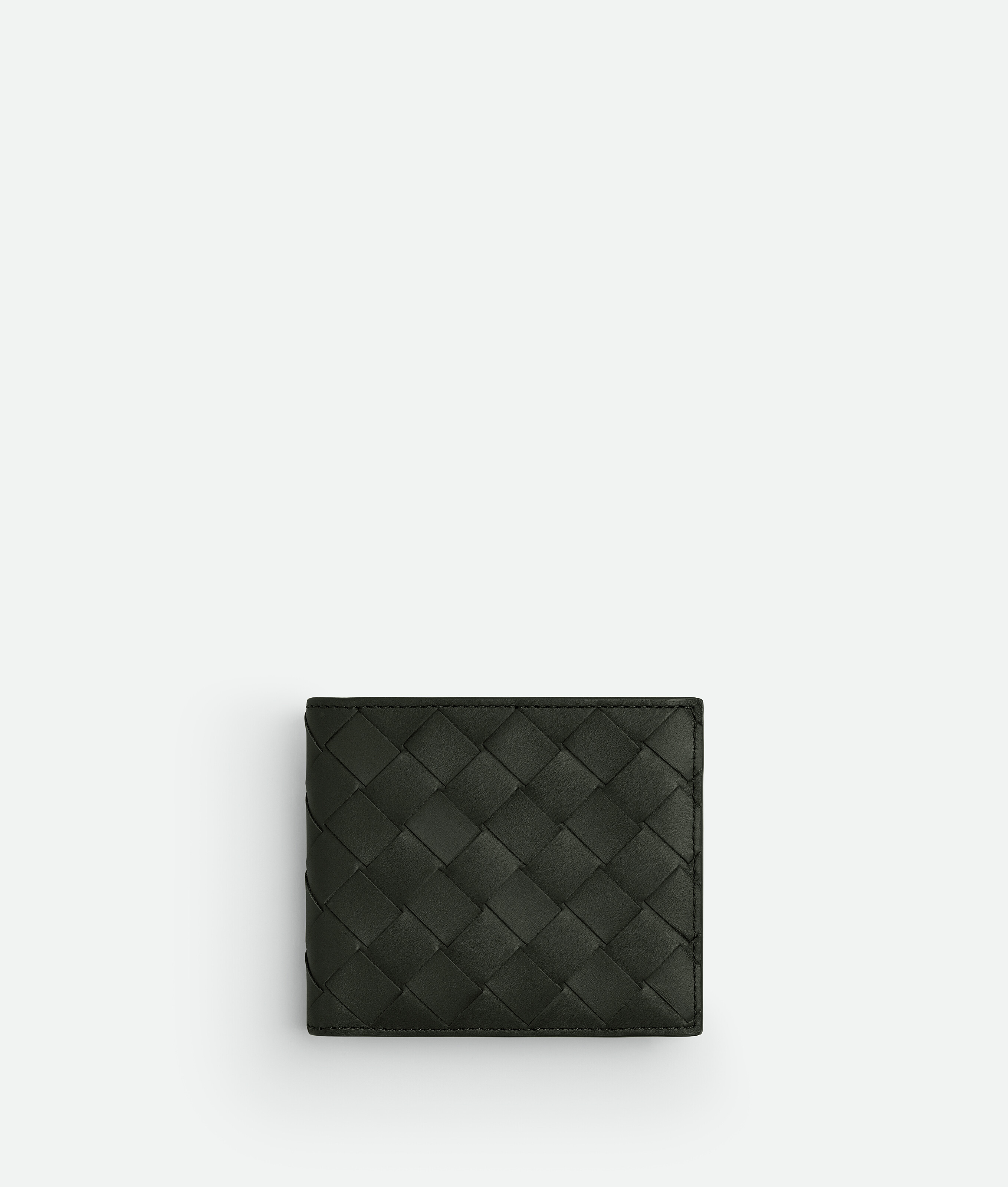 Intrecciato bi-fold wallet with coin purse BOTTEGA VENETA, темно-зеленый