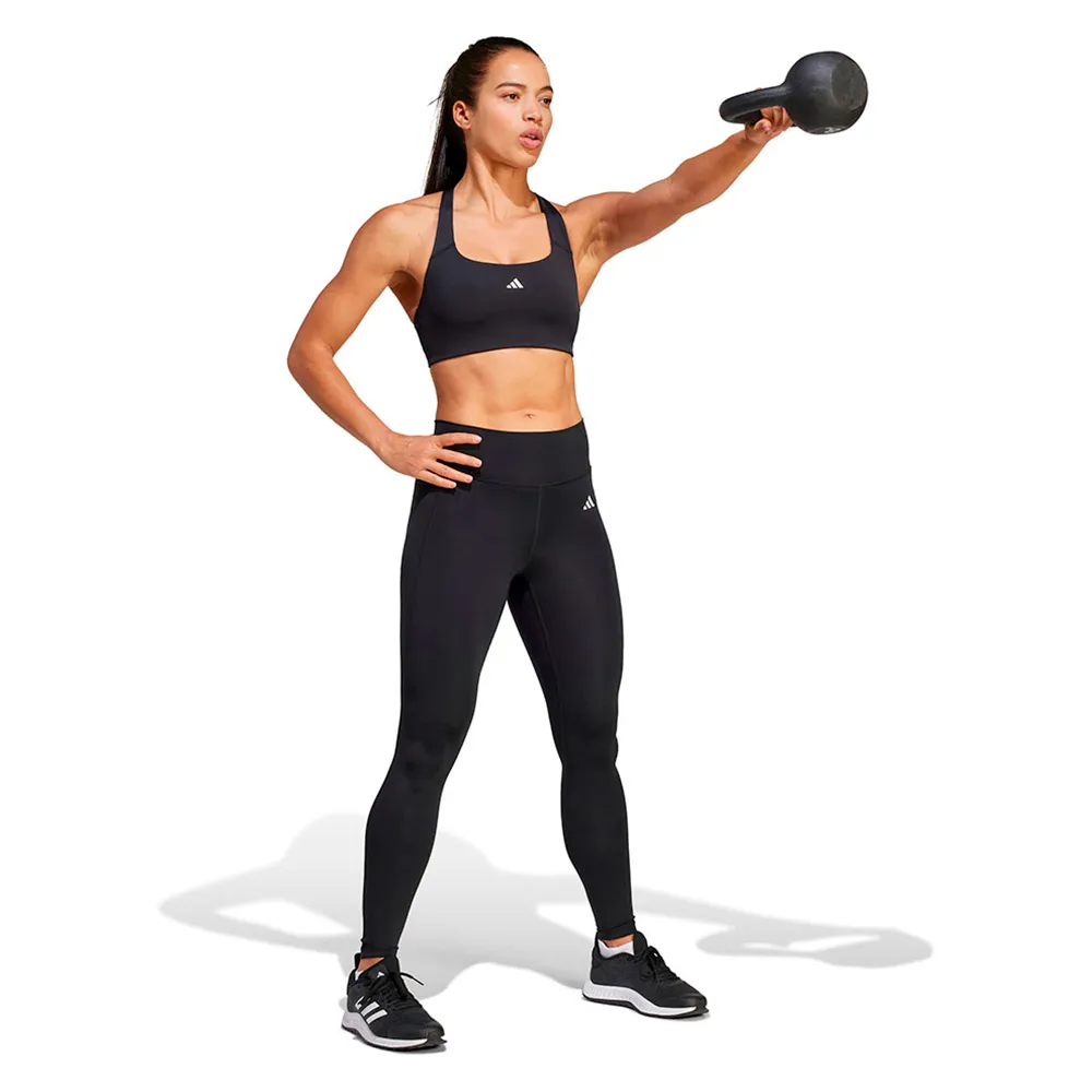 Спортивный бюстгальтер adidas Powerimpact Training Medium Impact Sports Bra, черный — фото 4