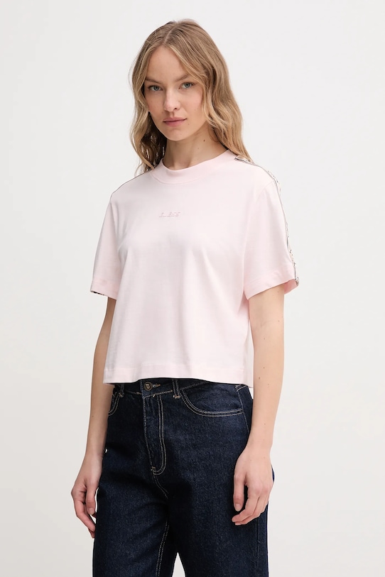 

Хлопковая футболка Britney Guess, розовый