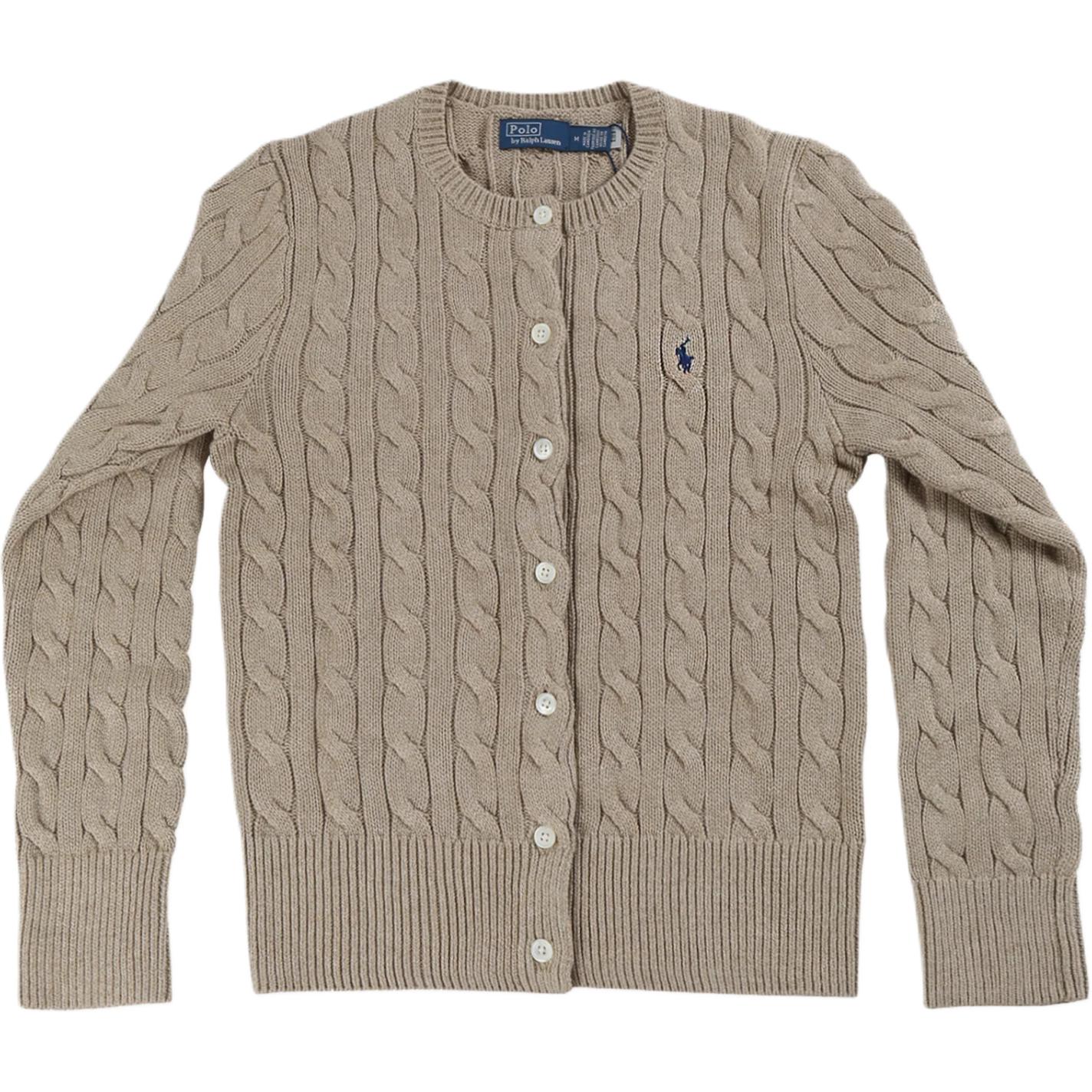 

Пони вышитый вязаный кардиган Polo Ralph Lauren, светло-серый