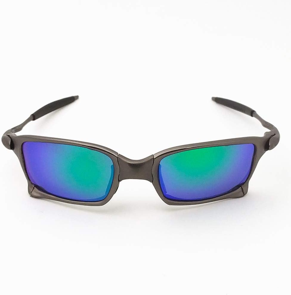 

Спортивные квадратные солнцезащитные очки Top Sports с поляризацией, оправой из сплава и металлическим покрытием, зеркальной линзой Iridium для езды на мотоцикле Jiggy Babe, Gun Green