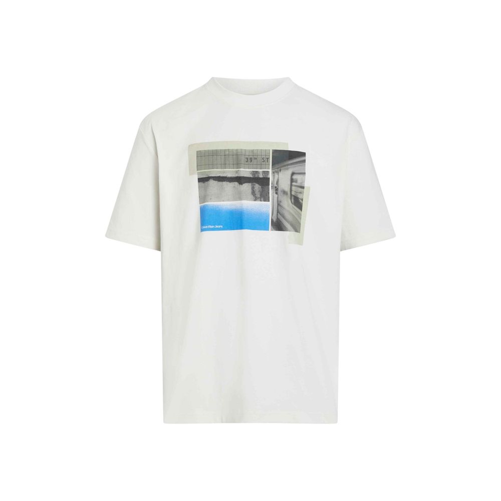 

Футболка из кремового хлопка Calvin Klein Jeans