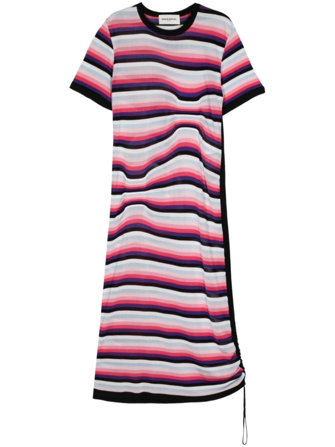 

Полосатое платье миди асимметричного кроя Sonia Rykiel, розовый