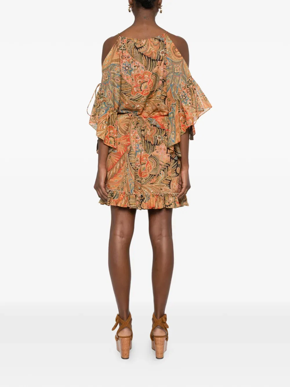 Мини-платье с узором «пейсли» Etro, оранжевый — фото 4