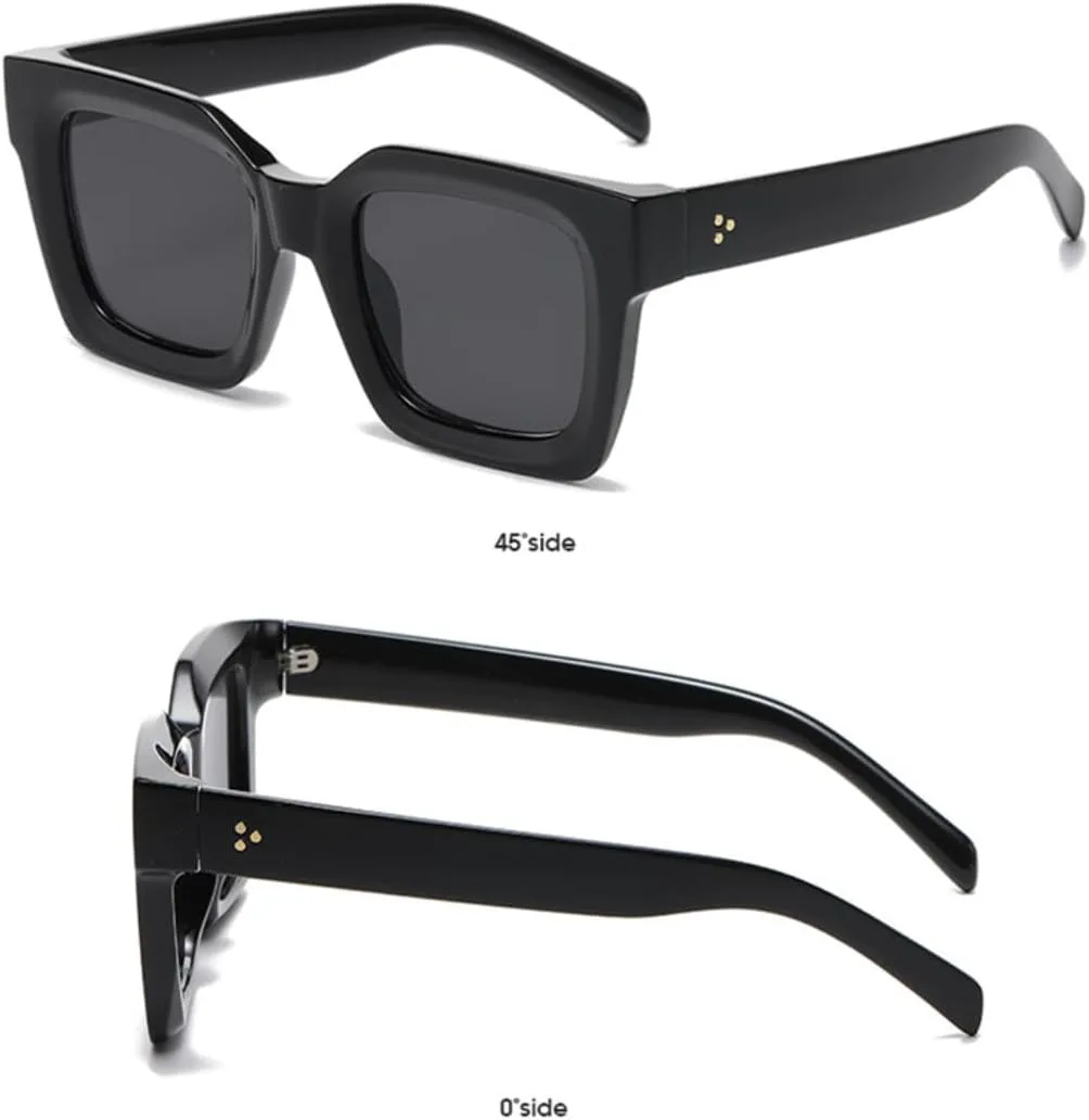 

Солнцезащитные очки Rivets для мужчин в винтажном стиле, модные солнцезащитные очки UV400 для женщин, солнцезащитные очки с градиентным покрытием UUPTTPL, Black Gray