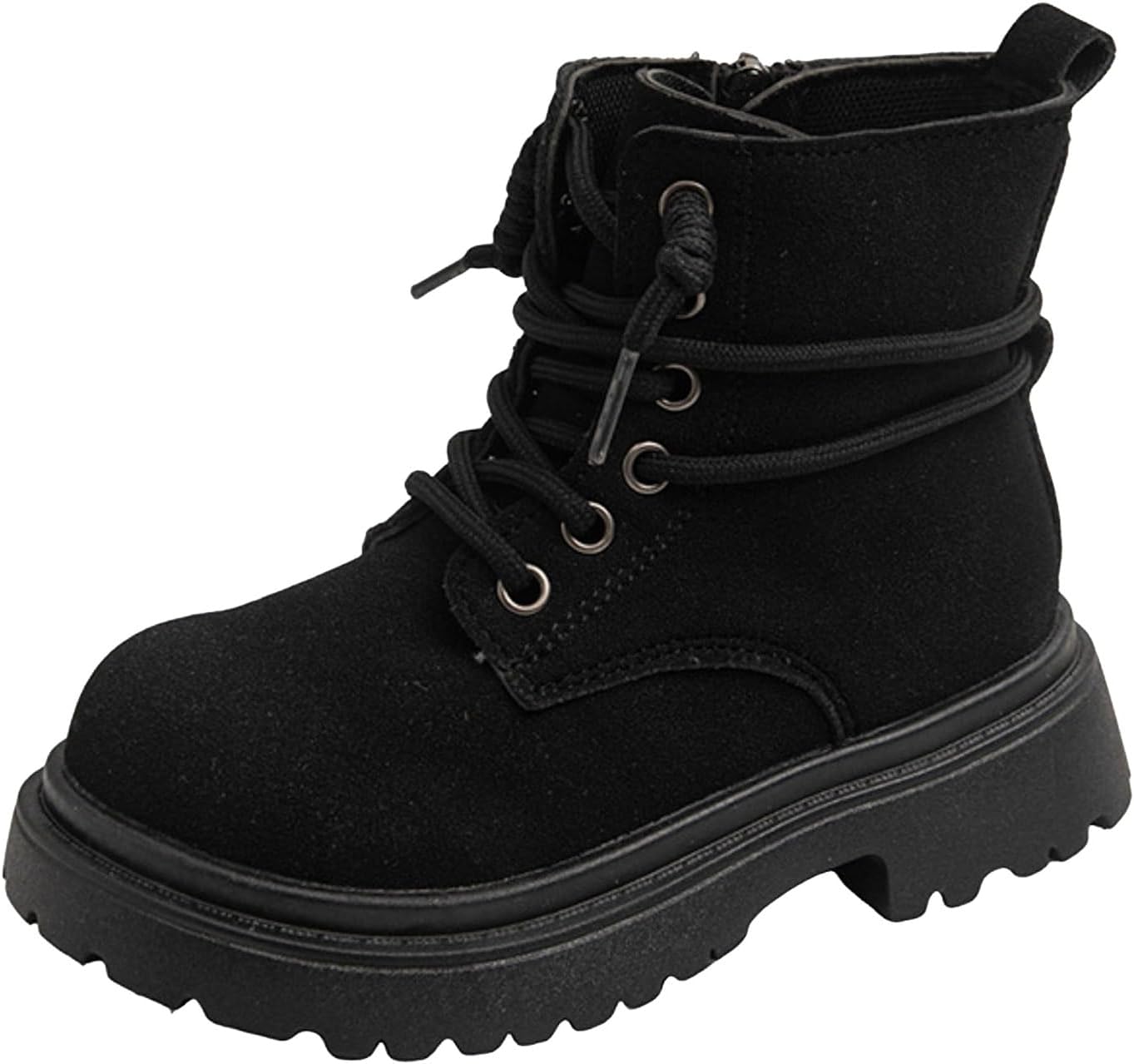 

Короткие ботинки для верховой езды IWIHMIV с шнуровкой, боковой молнией, противоскользящей подошвой, толстым подошвенным слоем и ботильонами для улицы, Black