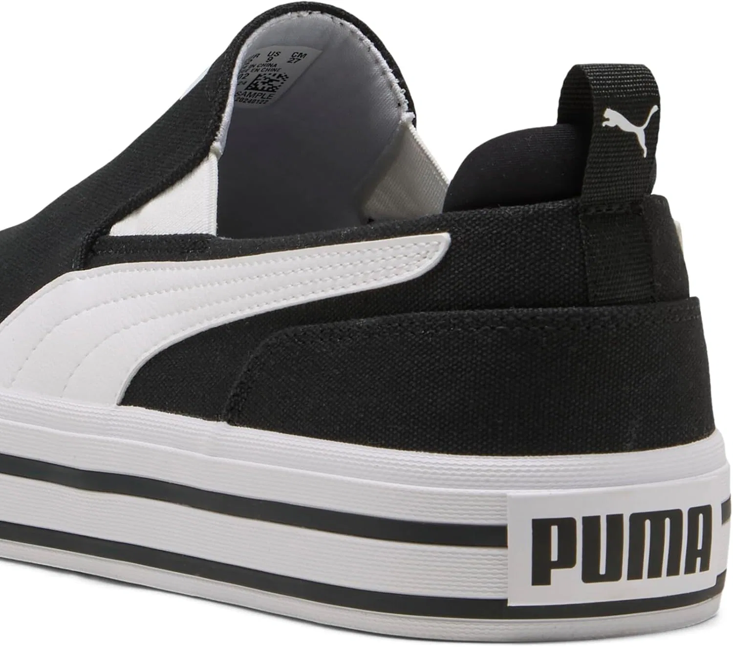 Слипоны PUMA Herren Court Classic Vulc Schlupfschuhe, schwarz-weiß, Größe 45, Black White — фото 3