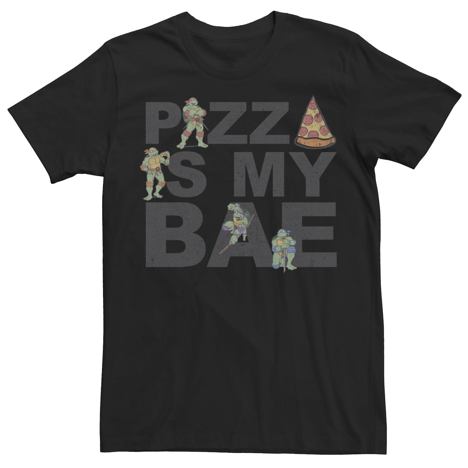 

Мужская футболка «Черепашки-ниндзя» Pizza Is My Bae Licensed Character