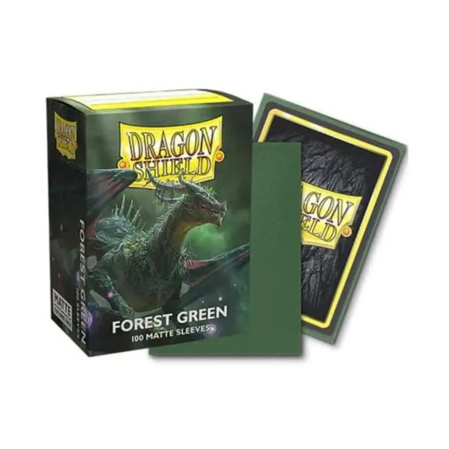 

Стандартные рукава — матовый лесной зеленый (10 упаковок по 100 шт.), Dragon Shield - Card Sleeves - Standard Matte