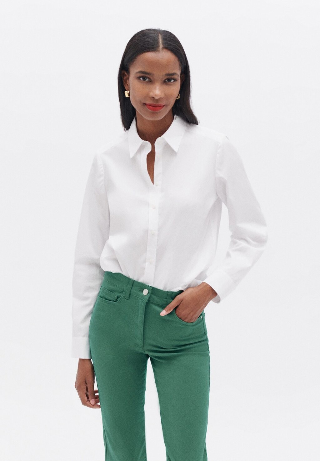 

Рубашка-блузка FRENCH BRAND FASHION ELEGANT MODERN RENDA Caroll, белый