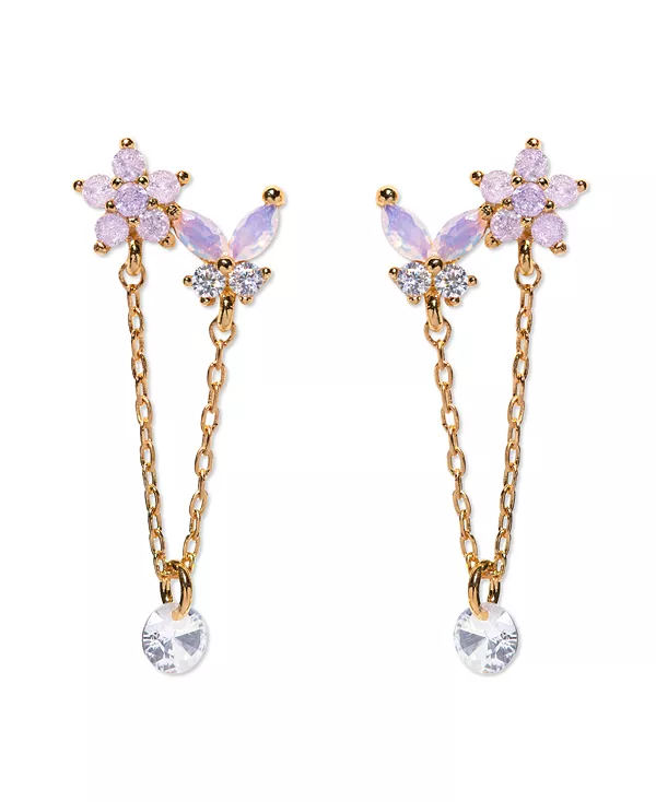 

Серьги-Подвески с позолотой в виде бабочки-шепота Girls Crew, gold