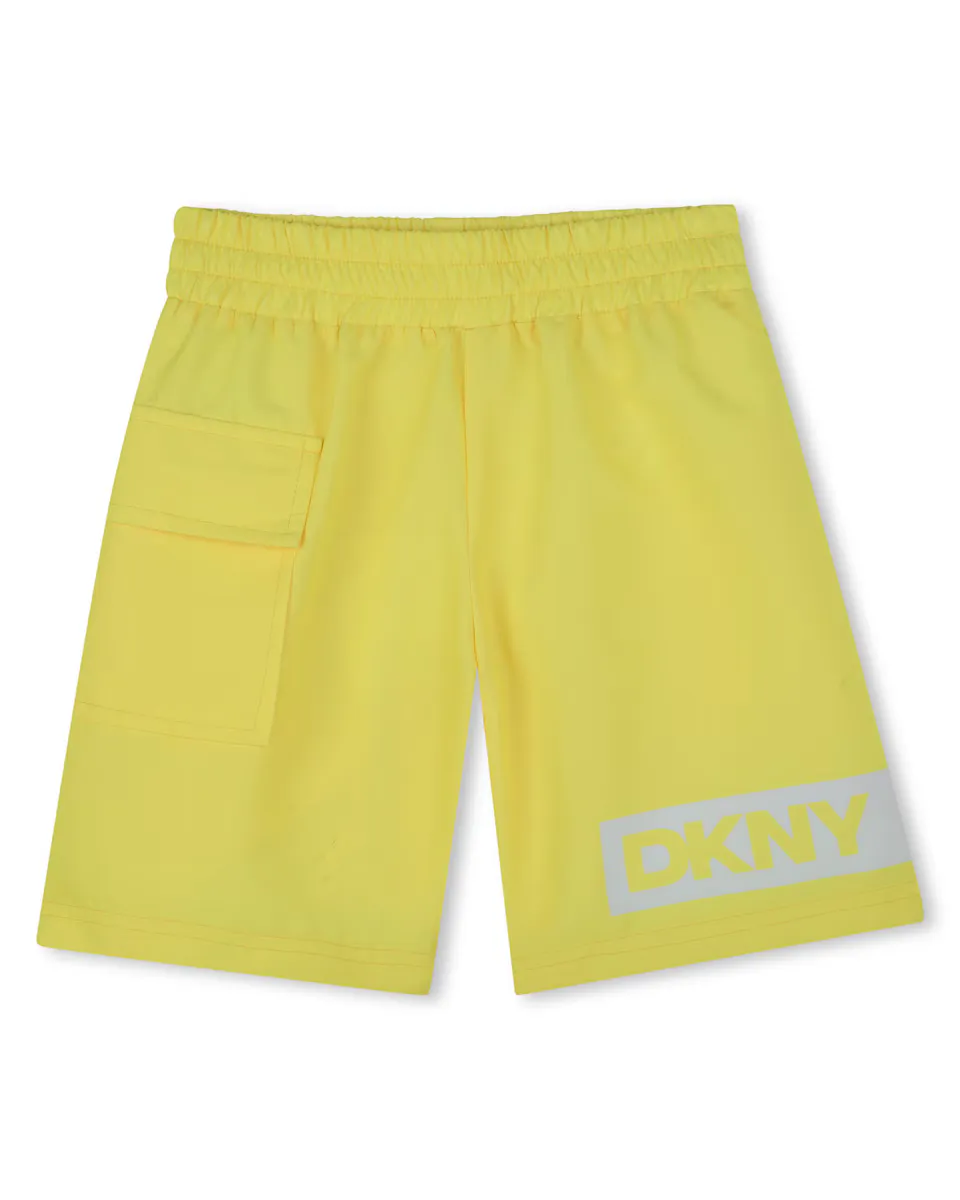 

Купальник для мальчика с карманом и логотипом на штанине DKNY, жёлтый