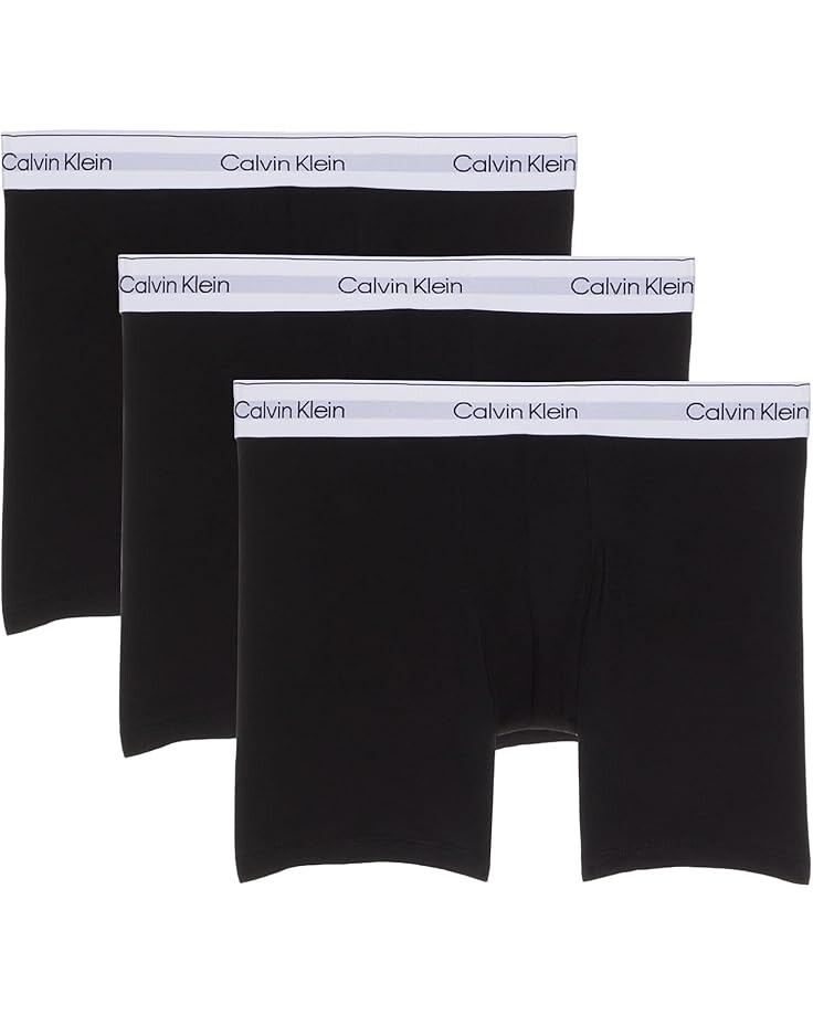 

Боксеры Calvin Klein Underwear Modern Cotton Stretch Boxer Brief 3-Pack, цвет Black/Black/Black