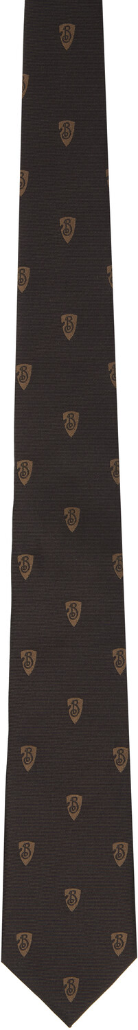 

Коричневый галстук с надписью B Shield из шелка Burberry