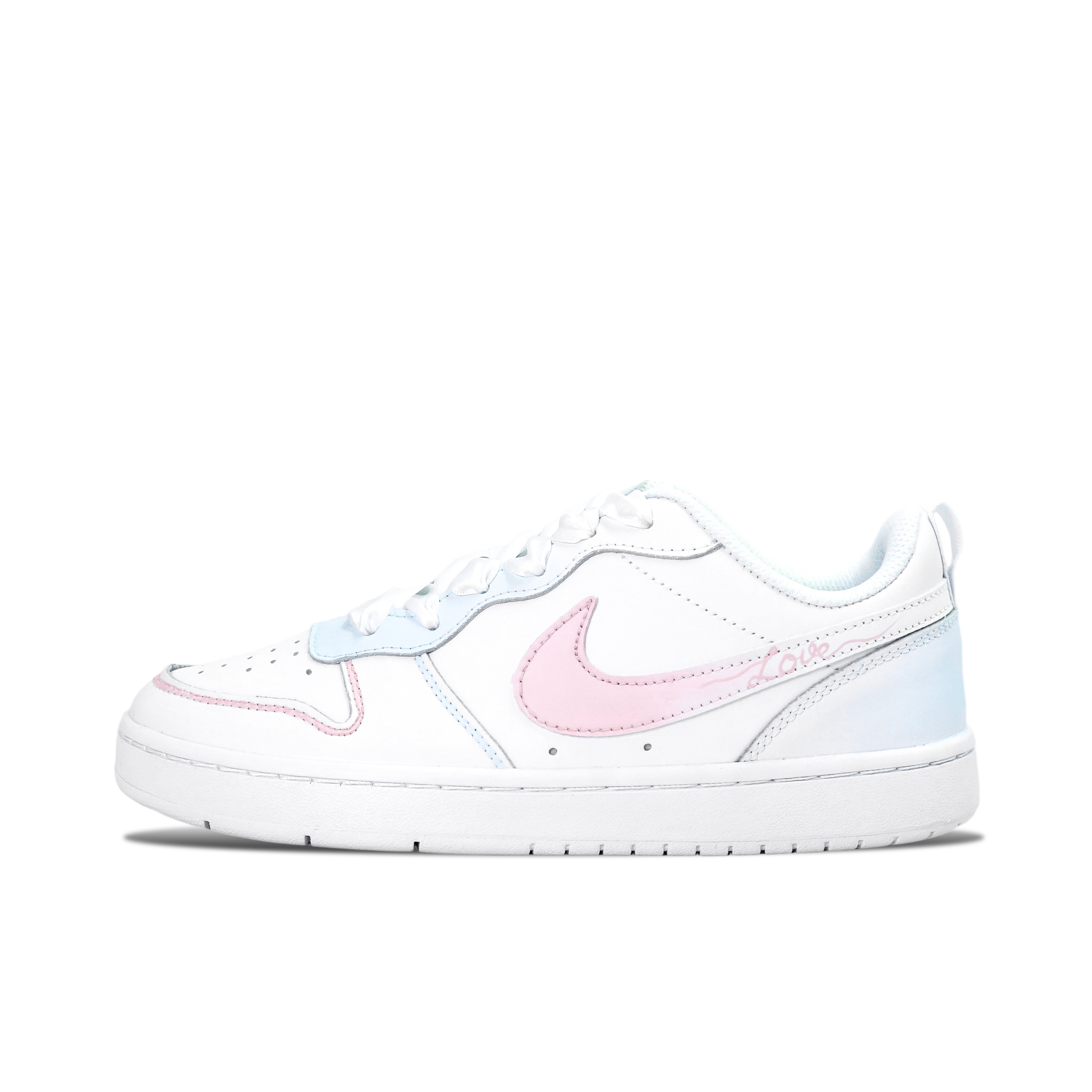 

Детские скейтерские кроссовки Court Borough для младших школьников Nike, белый/синий/розовый