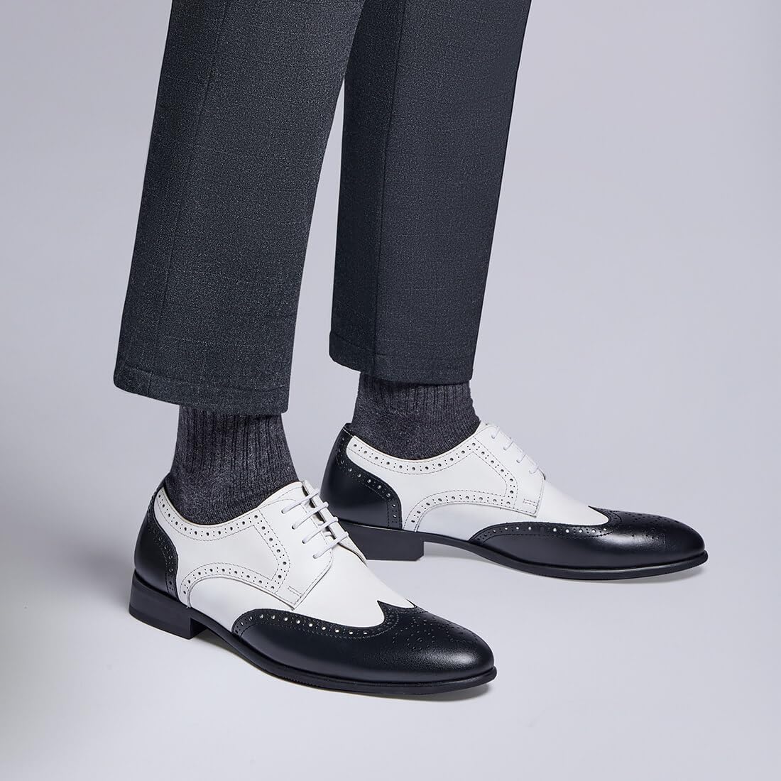 Мужские классические туфли Jepsengord Wingtip из натуральной кожи коровы, оксфорды с брогированием, формальные деловые и свадебные дерби Jepsen Gord, белый — фото 2