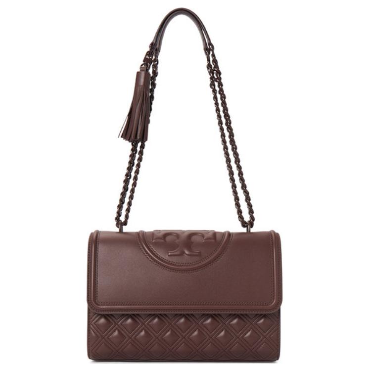 

TORY BURCH Кожаная сумка Fleming, маленькая женская сумка через плечо, бордового цвета